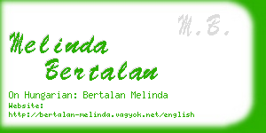 melinda bertalan business card